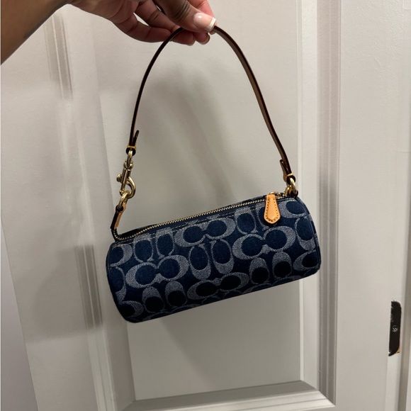 Coach Nolita Barrel Bag- Blue Signature Shoulder Bag in Denim - Picture 3 of 5